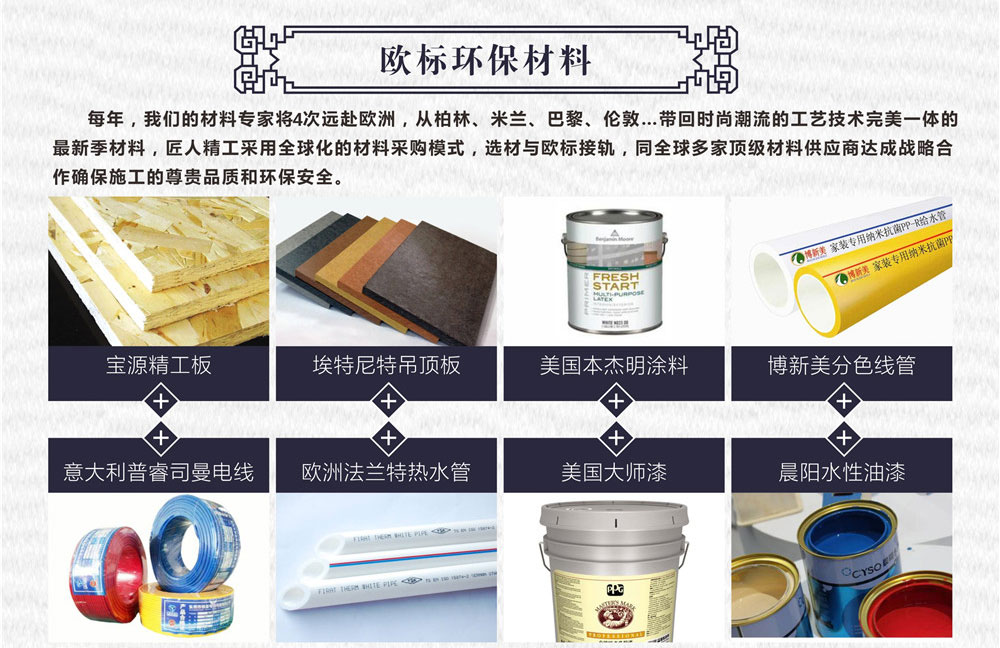 東莞魯班裝飾精選全球一線環(huán)保歐標材料